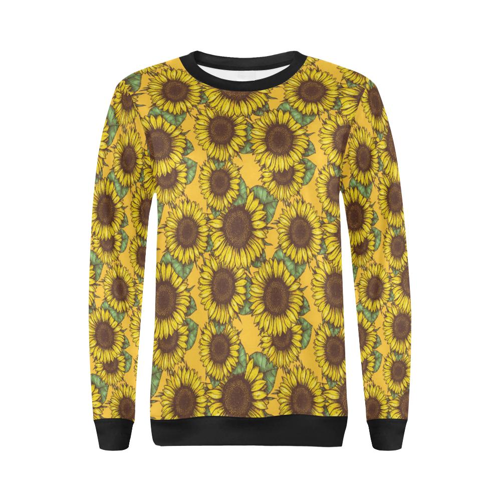 Sunflower Pattern Print Design SF04 Women Long Sleeve Sweatshirt-JorJune