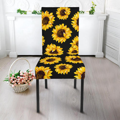 Sunflower Pattern Print Design SF05 Dining Chair Slipcover-JORJUNE.COM