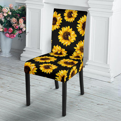 Sunflower Pattern Print Design SF05 Dining Chair Slipcover-JORJUNE.COM