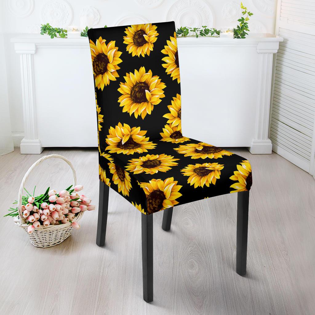 Sunflower Pattern Print Design SF05 Dining Chair Slipcover-JORJUNE.COM