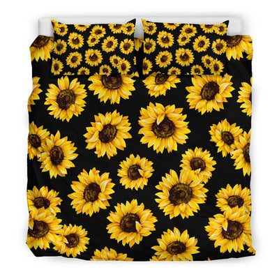 Sunflower Pattern Print Design SF05 Duvet Cover Bedding Set-JORJUNE.COM