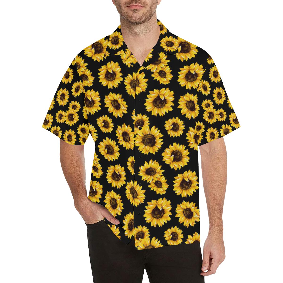 Sunflower Pattern Print Design SF05 Men Hawaiian Shirt-JorJune