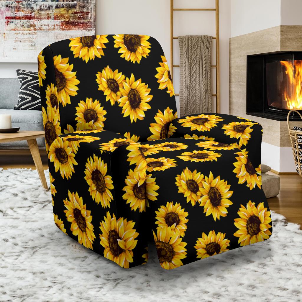 Sunflower Pattern Print Design SF05 Recliner Slipcover-JORJUNE.COM