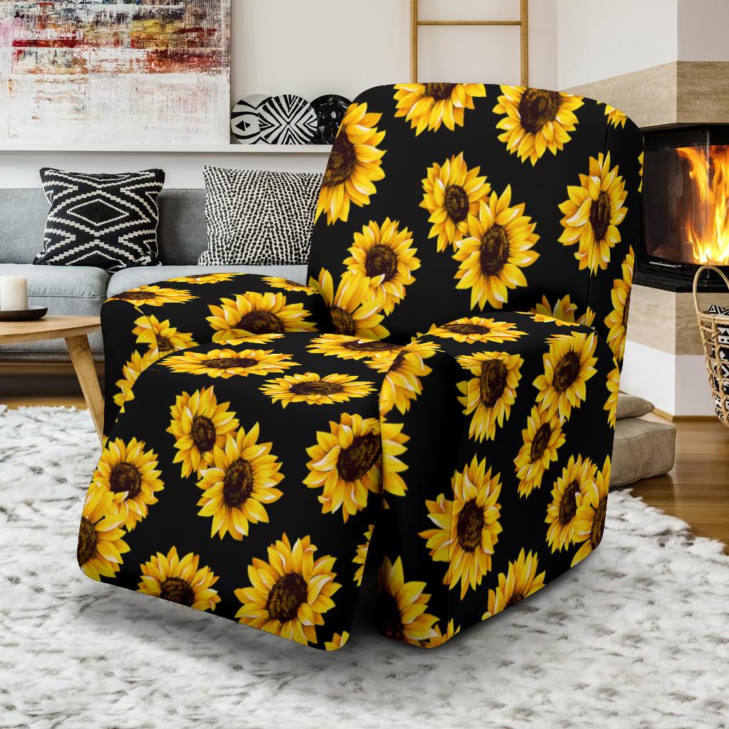 Sunflower Pattern Print Design SF05 Recliner Slipcover-JORJUNE.COM