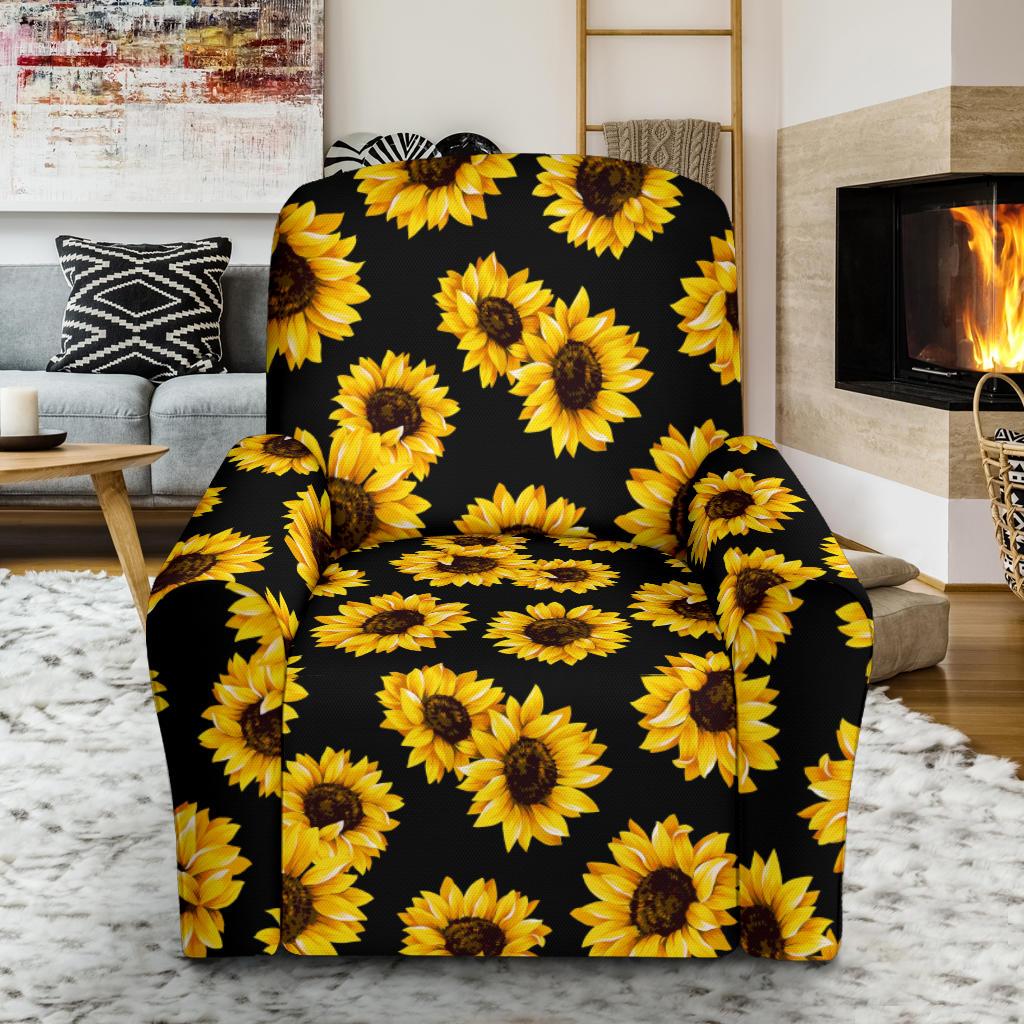 Sunflower Pattern Print Design SF05 Recliner Slipcover-JORJUNE.COM