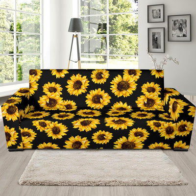 Sunflower Pattern Print Design SF05 Sofa Slipcover-JORJUNE.COM