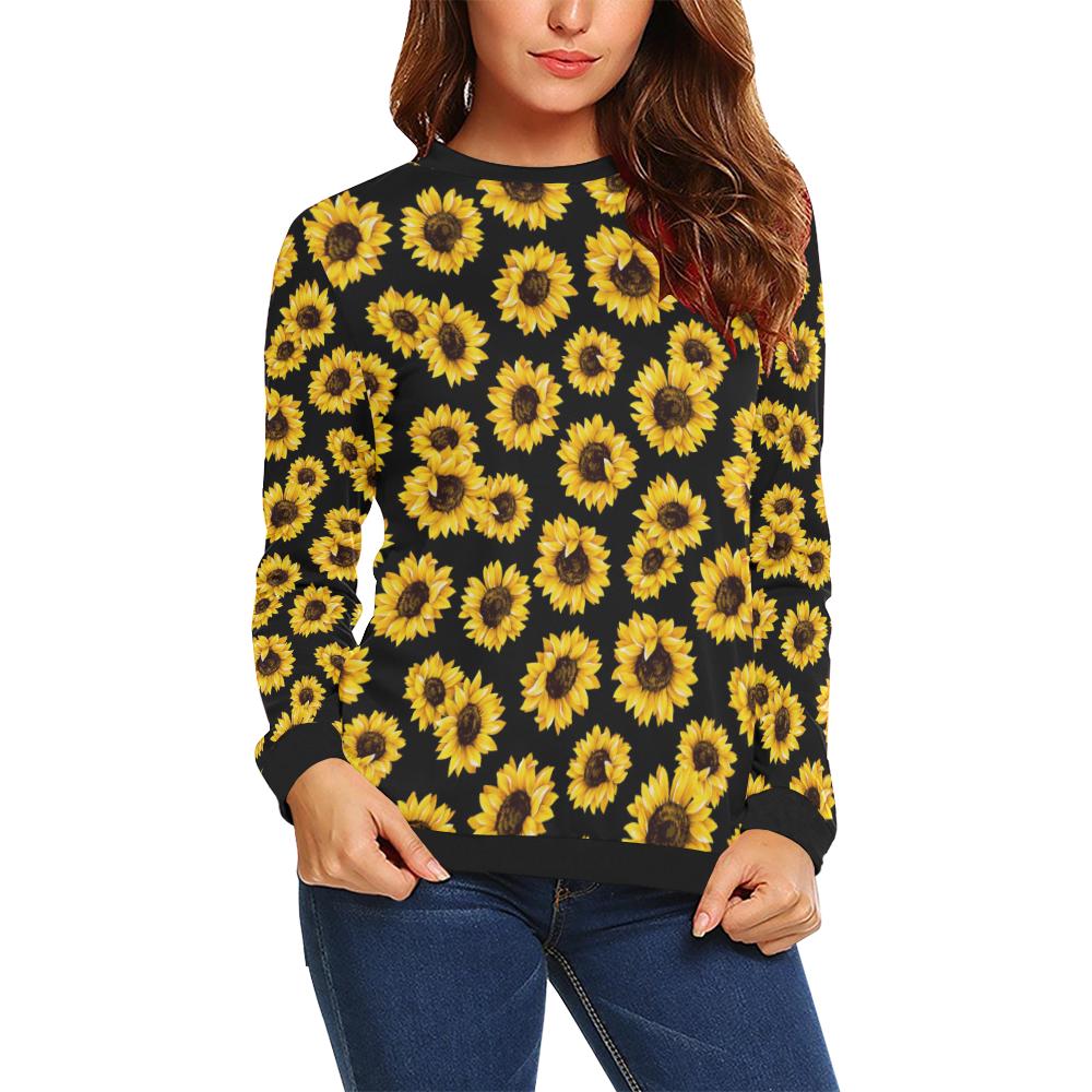 Sunflower Pattern Print Design SF05 Women Long Sleeve Sweatshirt-JorJune