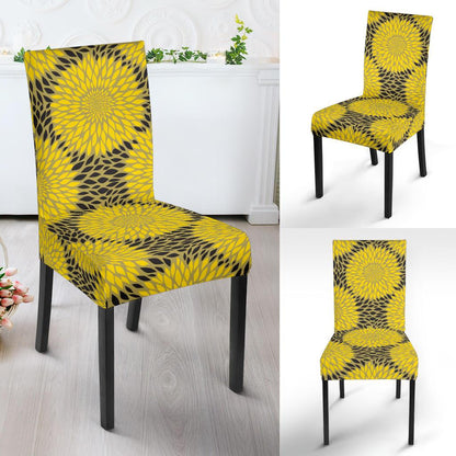 Sunflower Pattern Print Design SF06 Dining Chair Slipcover-JORJUNE.COM