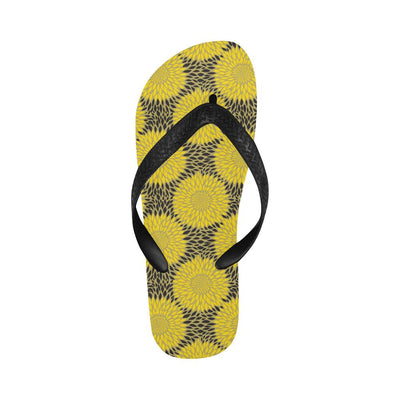 Sunflower Pattern Print Design SF06 Flip Flops-JorJune