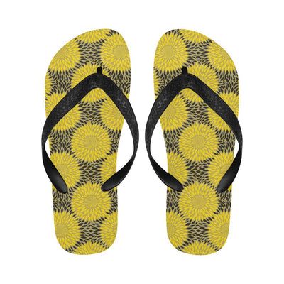 Sunflower Pattern Print Design SF06 Flip Flops-JorJune