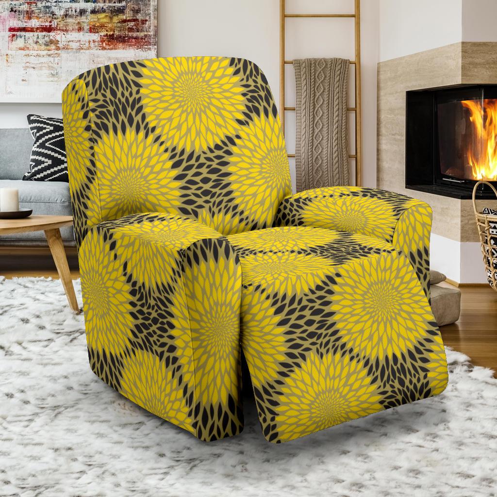Sunflower Pattern Print Design SF06 Recliner Slipcover-JORJUNE.COM