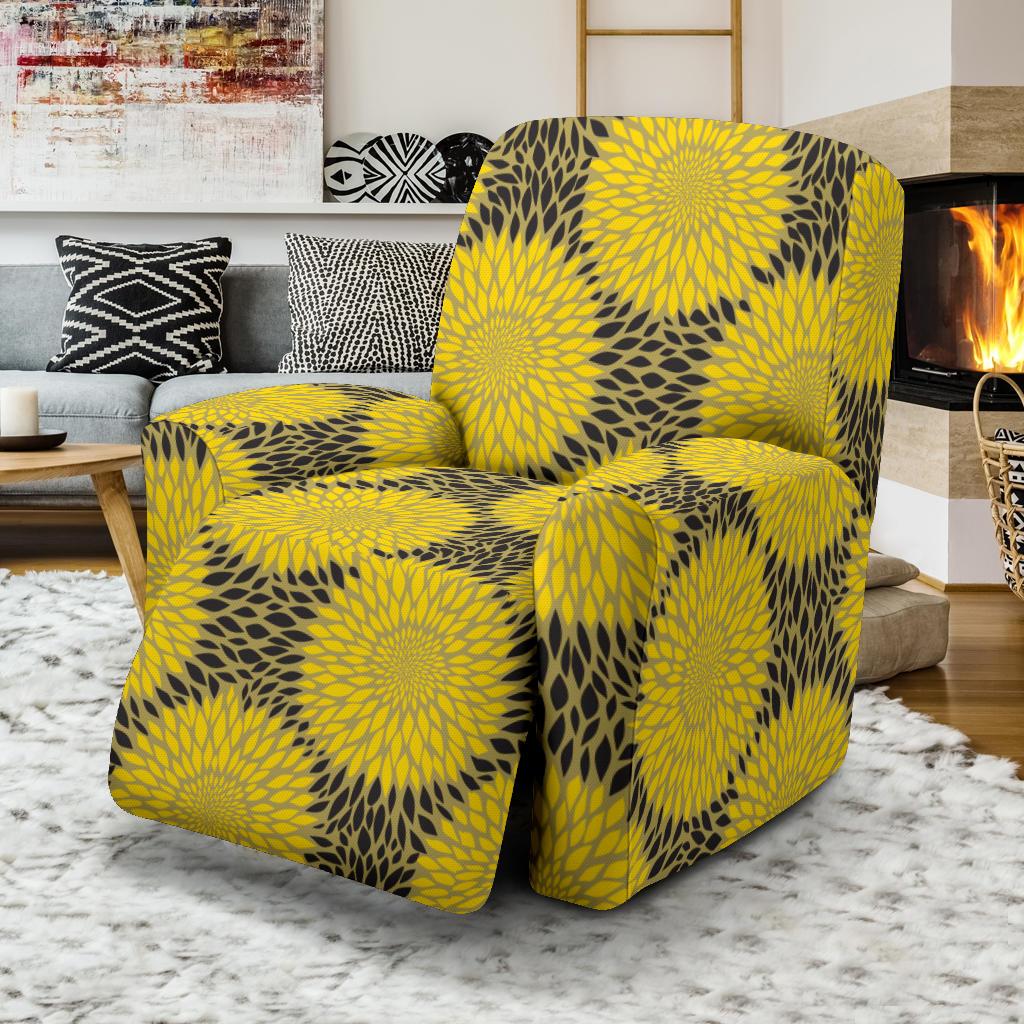 Sunflower Pattern Print Design SF06 Recliner Slipcover-JORJUNE.COM