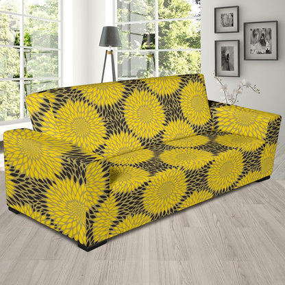Sunflower Pattern Print Design SF06 Sofa Slipcover-JORJUNE.COM