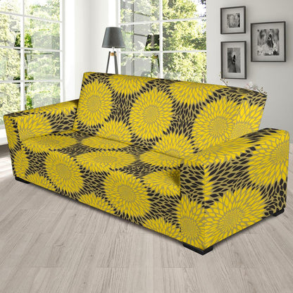Sunflower Pattern Print Design SF06 Sofa Slipcover-JORJUNE.COM