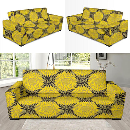 Sunflower Pattern Print Design SF06 Sofa Slipcover-JORJUNE.COM