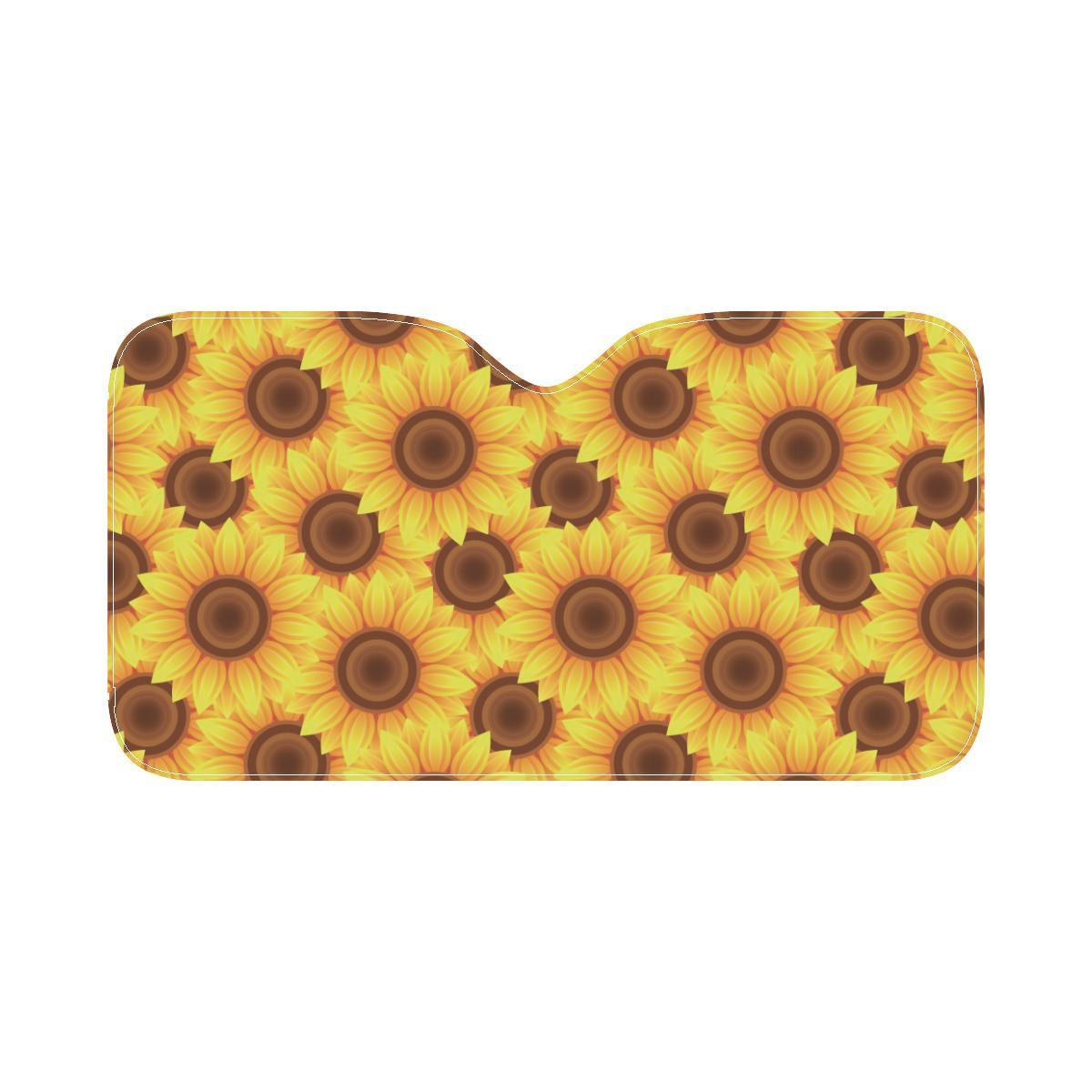 Sunflower Pattern Print Design SF07 Car Sun Shade-JorJune