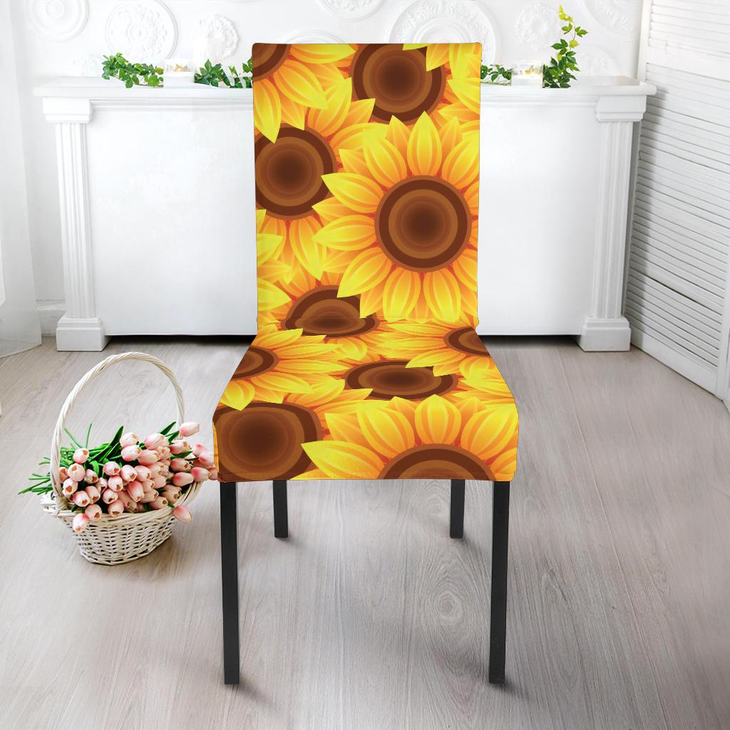 Sunflower Pattern Print Design SF07 Dining Chair Slipcover-JORJUNE.COM