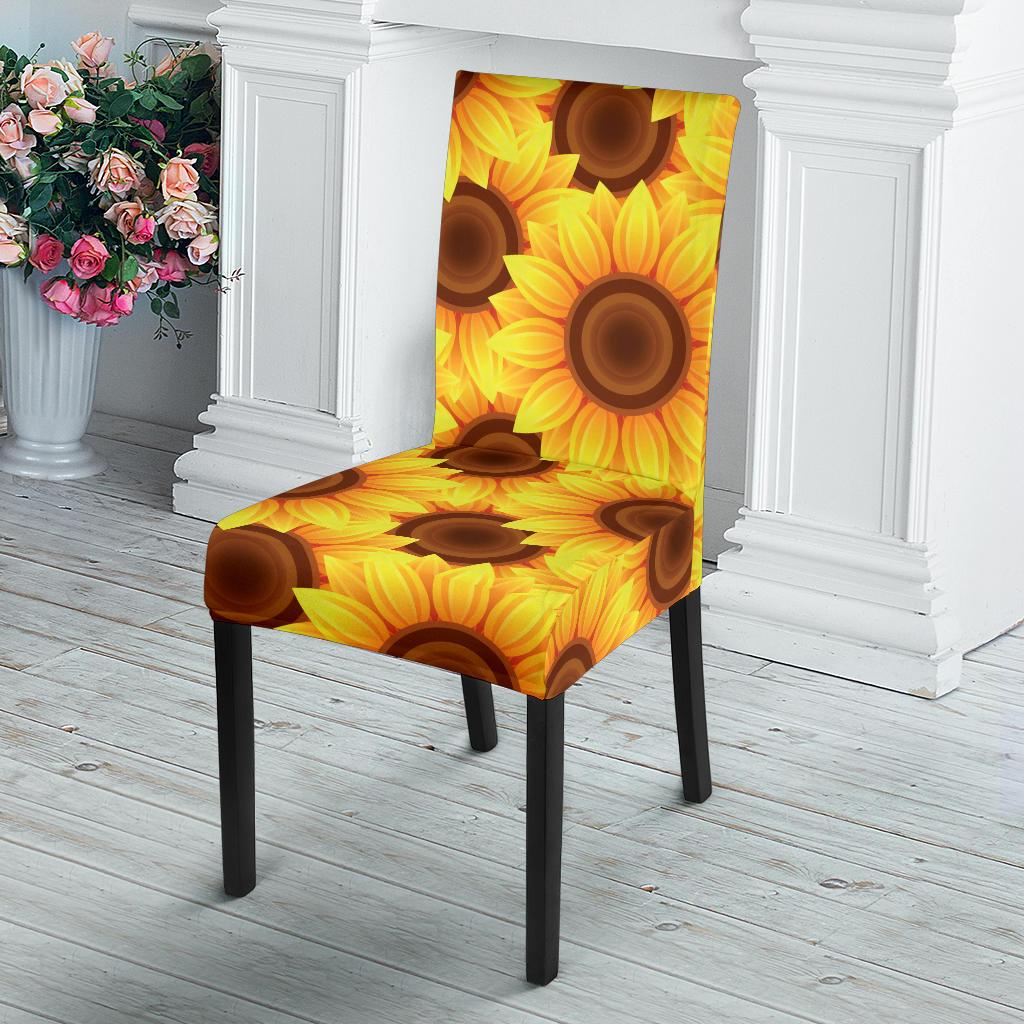 Sunflower Pattern Print Design SF07 Dining Chair Slipcover-JORJUNE.COM