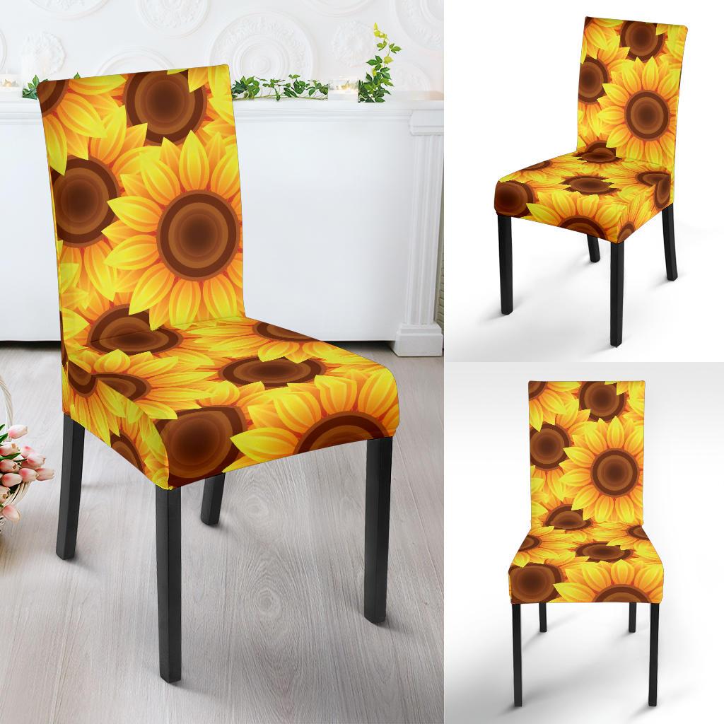 Sunflower Pattern Print Design SF07 Dining Chair Slipcover-JORJUNE.COM