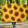 Sunflower Pattern Print Design SF07 Hooded Blanket-JORJUNE.COM