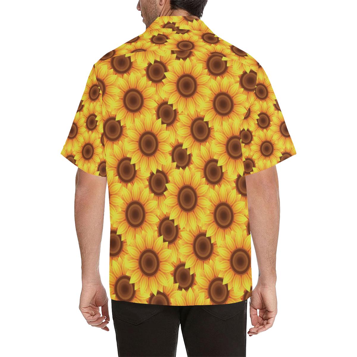 Sunflower Pattern Print Design SF07 Men Hawaiian Shirt-JorJune