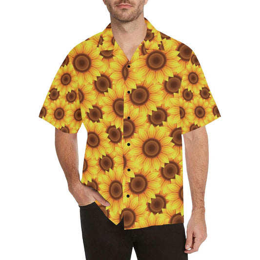 Sunflower Pattern Print Design SF07 Men Hawaiian Shirt-JorJune