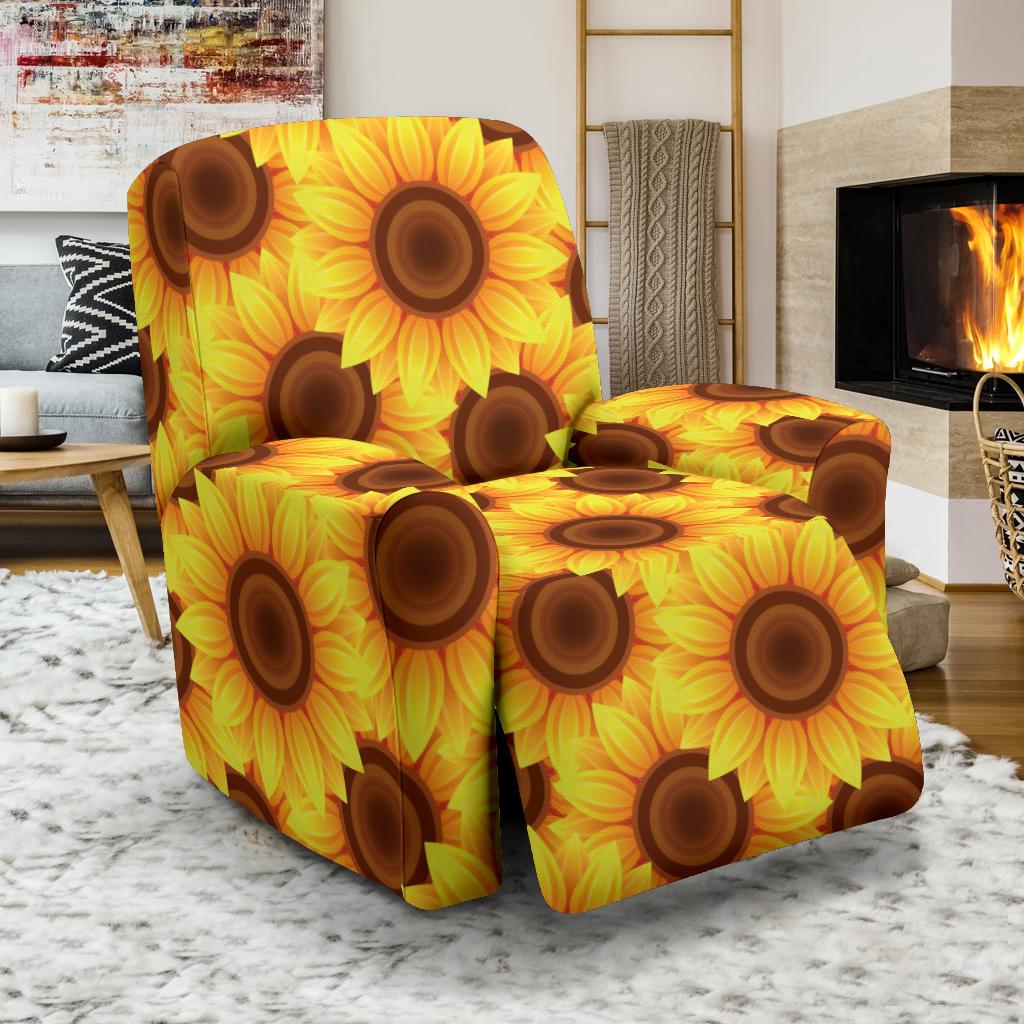 Sunflower Pattern Print Design SF07 Recliner Slipcover-JORJUNE.COM