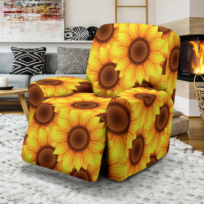 Sunflower Pattern Print Design SF07 Recliner Slipcover-JORJUNE.COM