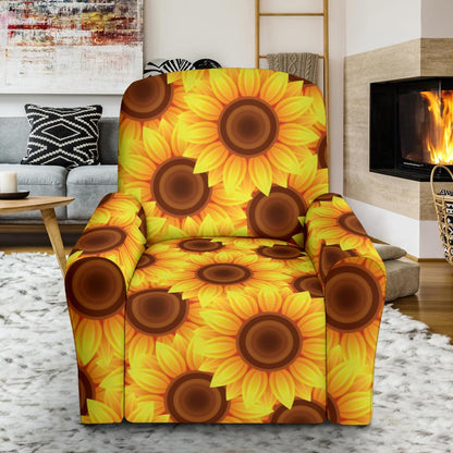 Sunflower Pattern Print Design SF07 Recliner Slipcover-JORJUNE.COM