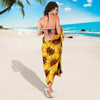 Sunflower Pattern Print Design SF07 Sarong Pareo Wrap-JORJUNE.COM