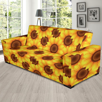 Sunflower Pattern Print Design SF07 Sofa Slipcover-JORJUNE.COM