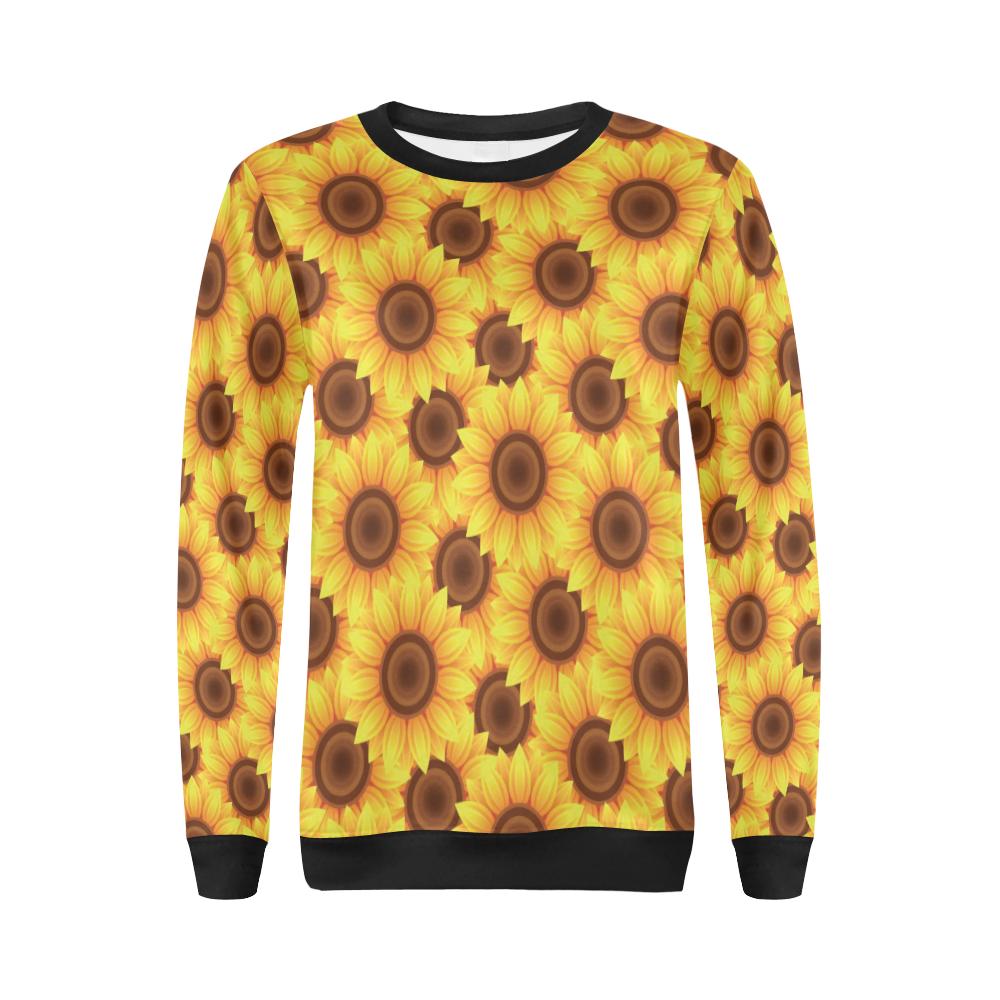 Sunflower Pattern Print Design SF07 Women Long Sleeve Sweatshirt-JorJune
