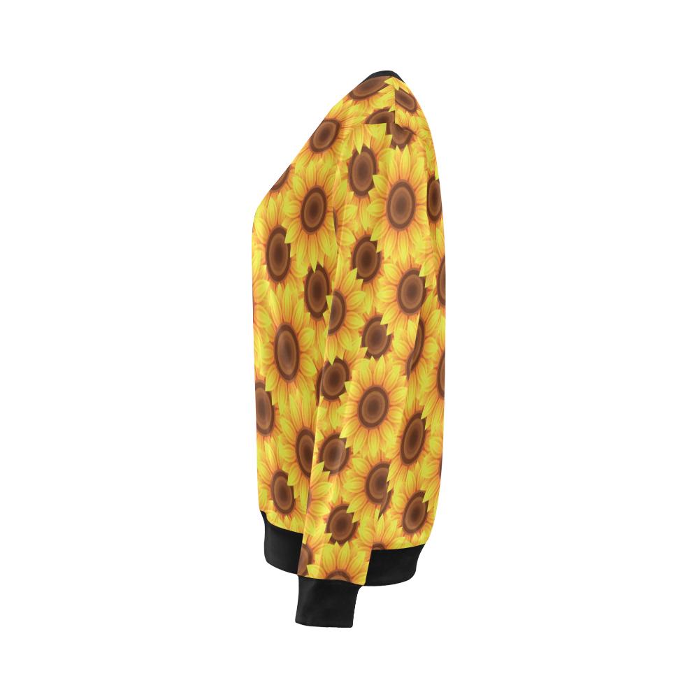 Sunflower Pattern Print Design SF07 Women Long Sleeve Sweatshirt-JorJune