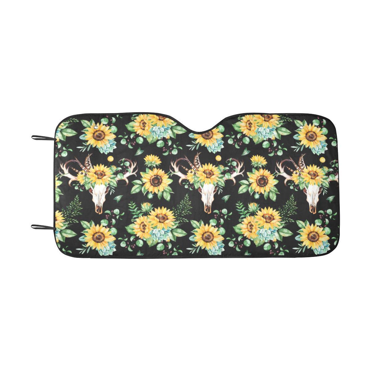 Sunflower Pattern Print Design SF08 Car Sun Shade-JorJune