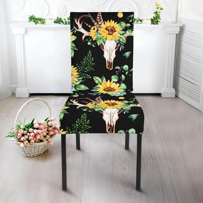 Sunflower Pattern Print Design SF08 Dining Chair Slipcover-JORJUNE.COM