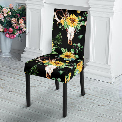 Sunflower Pattern Print Design SF08 Dining Chair Slipcover-JORJUNE.COM