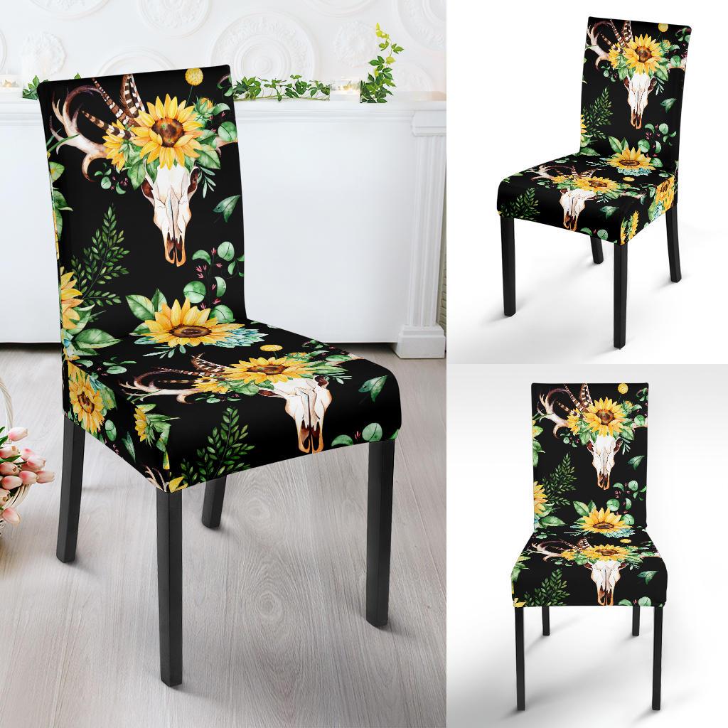 Sunflower Pattern Print Design SF08 Dining Chair Slipcover-JORJUNE.COM