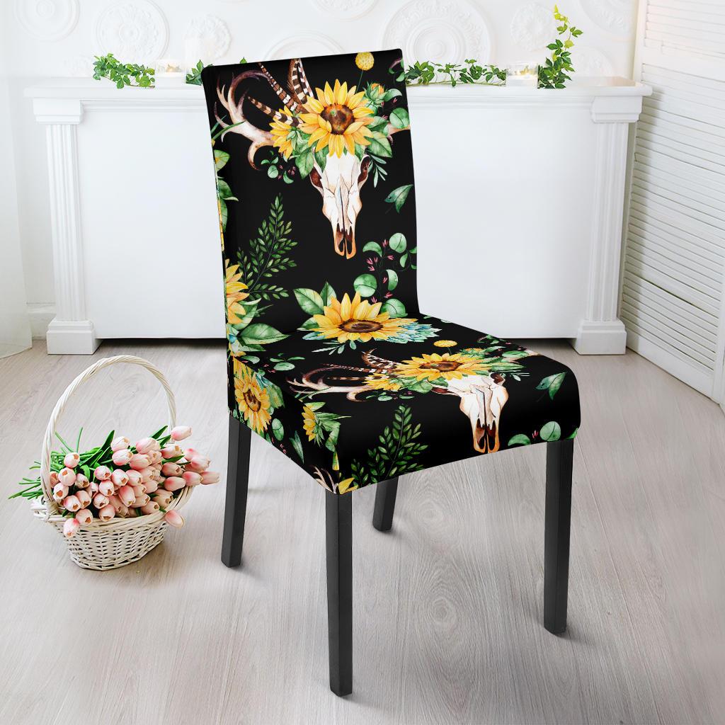 Sunflower Pattern Print Design SF08 Dining Chair Slipcover-JORJUNE.COM