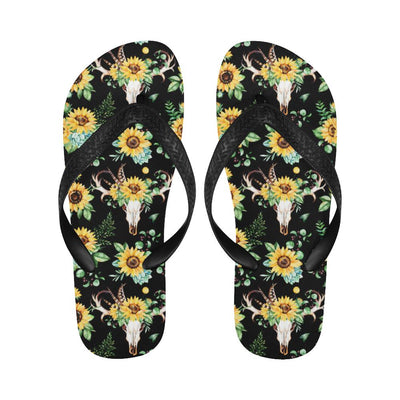 Sunflower Pattern Print Design SF08 Flip Flops-JorJune