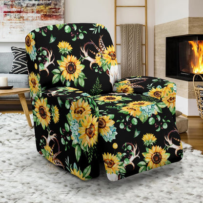Sunflower Pattern Print Design SF08 Recliner Slipcover-JORJUNE.COM