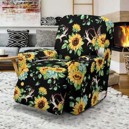 Sunflower Pattern Print Design SF08 Recliner Slipcover-JORJUNE.COM