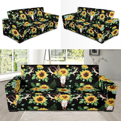 Sunflower Pattern Print Design SF08 Sofa Slipcover-JORJUNE.COM