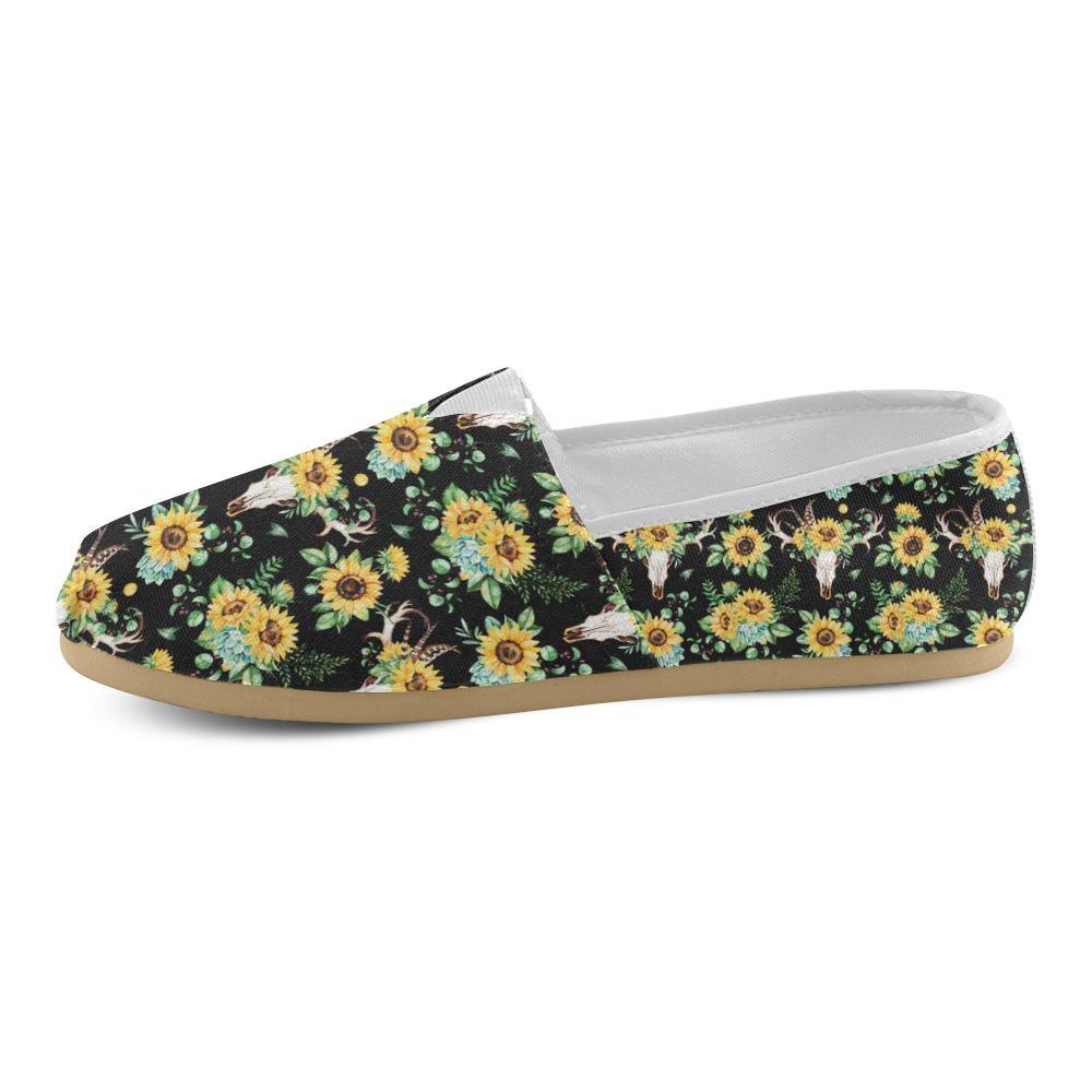 Sunflower Pattern Print Design SF08 Women Casual Shoes-JorJune.com