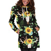 Sunflower Pattern Print Design SF08 Women Hoodie Dress