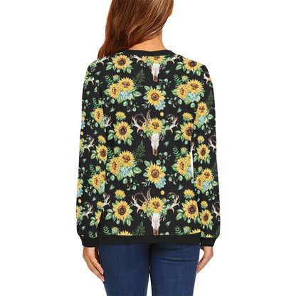 Sunflower Pattern Print Design SF08 Women Long Sleeve Sweatshirt-JorJune