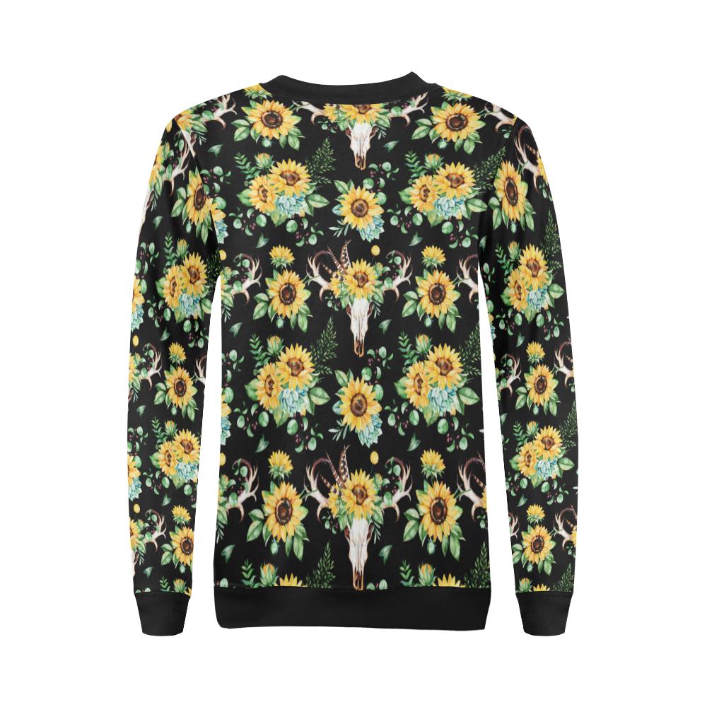 Sunflower Pattern Print Design SF08 Women Long Sleeve Sweatshirt-JorJune