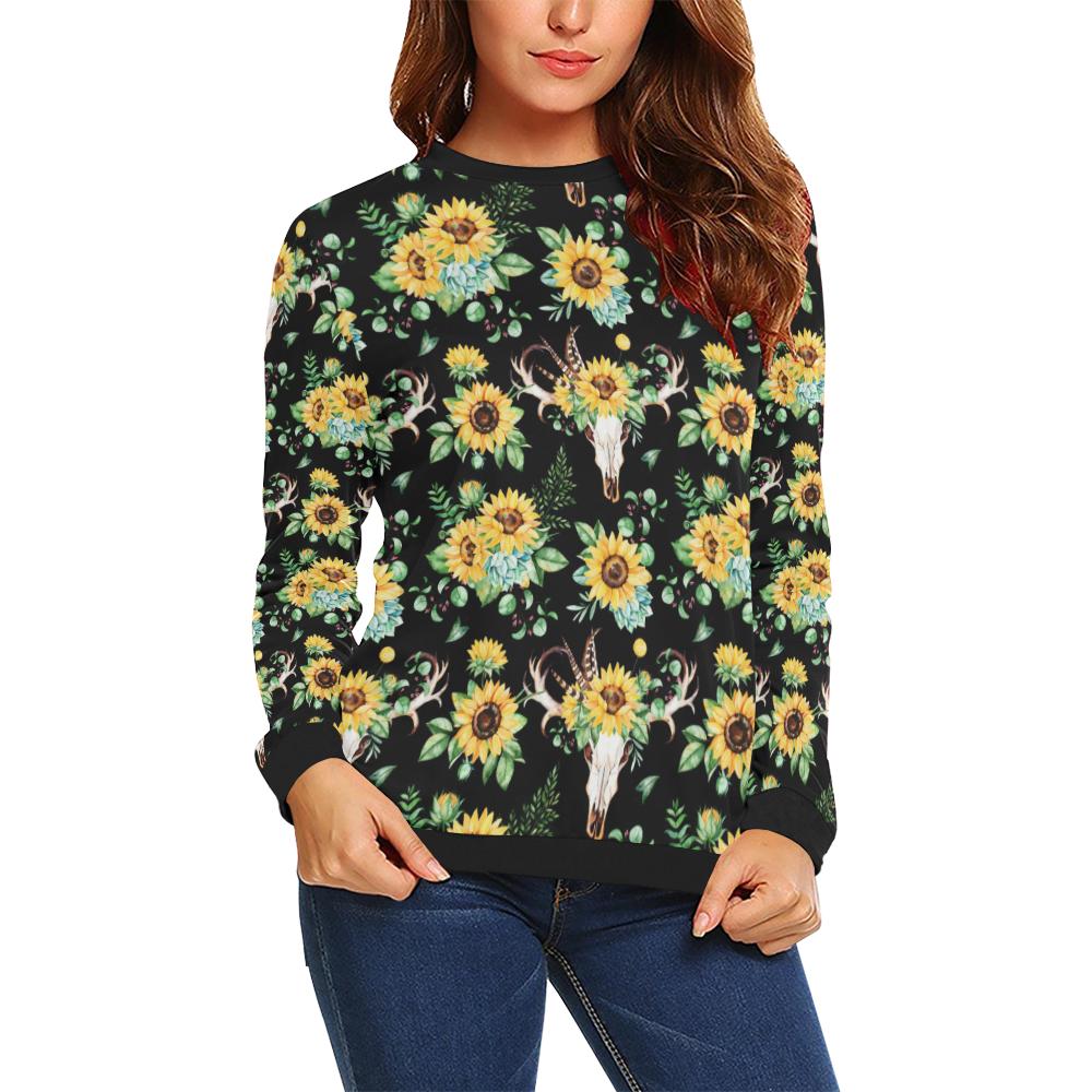 Sunflower Pattern Print Design SF08 Women Long Sleeve Sweatshirt-JorJune