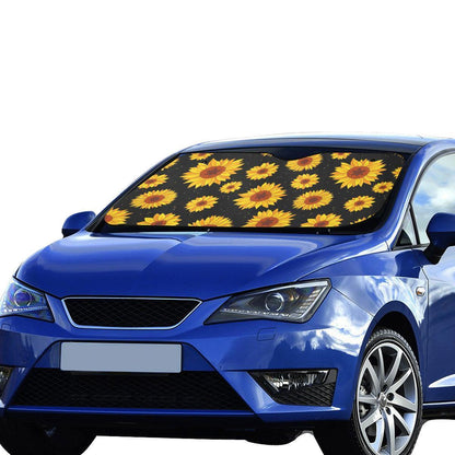 Sunflower Pattern Print Design SF09 Car Sun Shade-JorJune
