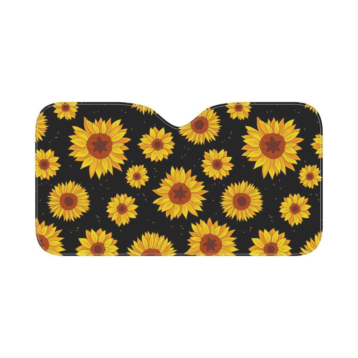 Sunflower Pattern Print Design SF09 Car Sun Shade-JorJune