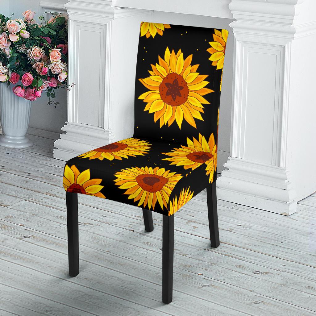Sunflower Pattern Print Design SF09 Dining Chair Slipcover-JORJUNE.COM